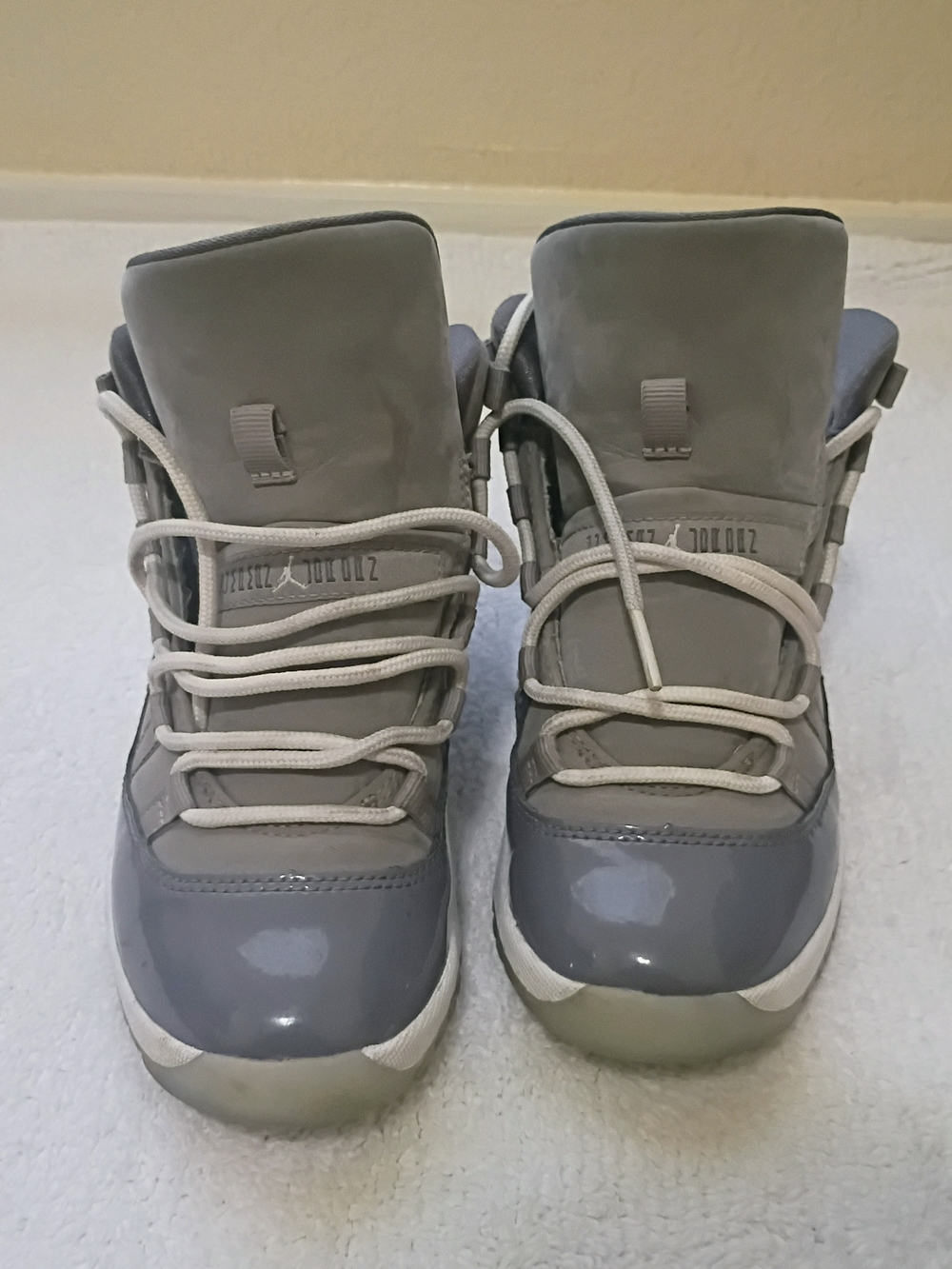 Jordan Kids Grey Patent Leather High-Top Sneakers